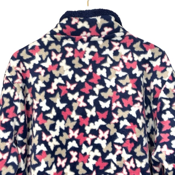 Julipa Butterfly Fleece Navy Blue Pink Jacket Women's Size 16 NWT - Picture 12 of 13